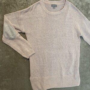 Cupcake Clothing Acrylic Blend Light Pink Knit Sweater Patch Sleeves Sz Medium